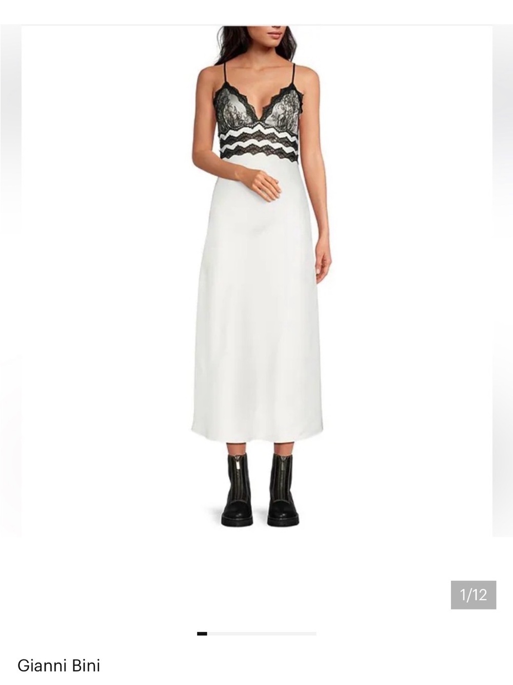 Giani Bini size 6 - Gianni Bini x Nastia Liukin Satin Lace Dress - Black & White